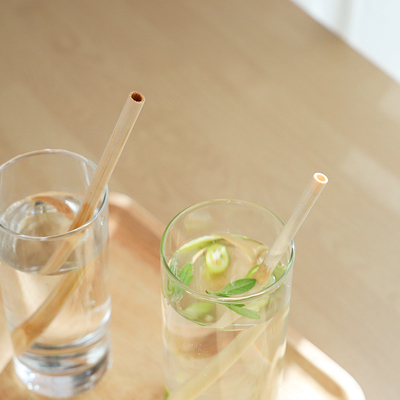 注文のロゴを飲む生物分解性の自然な20cmジュースの茶タケ繊維のわらの茶