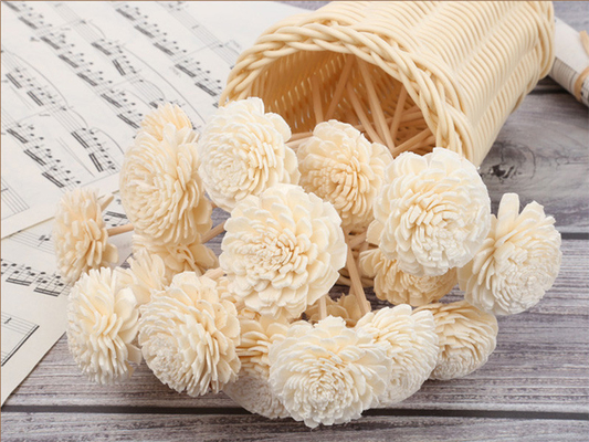 かぎつけられた木は装飾的のための綿の灯心が付いているSolaの花のReedの拡散器15cmを乾燥した